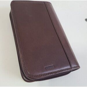 NWOT Coach Vintage Agenda Wallet Zip Around Brown Leather